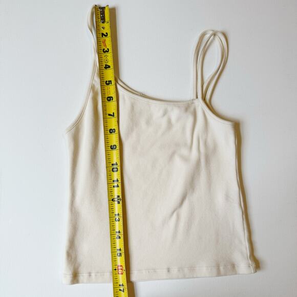 Oak Refined by Oak + Fort Beige Asymmetric Crop Tank Top Women's Small - Picture 7 of 7